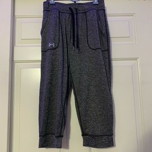 under armour black capri jogger sweatpants xs